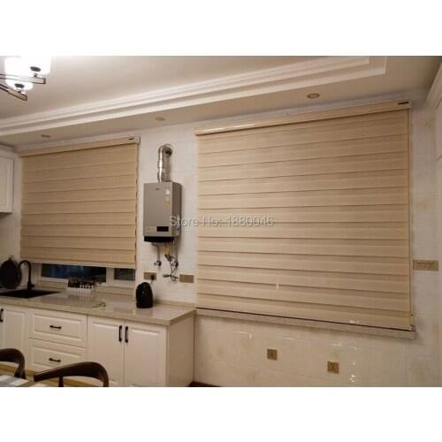 Southeast Asia Flesh color roller blinds Imitation flax Fabric window blinds Aluminium alloy zebra blinds for Kitchen/bedroom