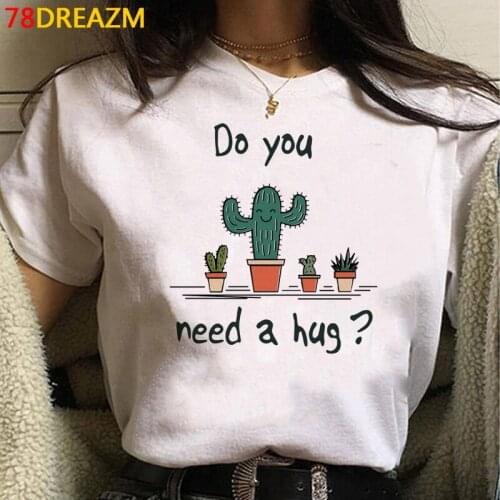 Cactus top tees women grunge casual print ulzzang streetwear t-shirt streetwear