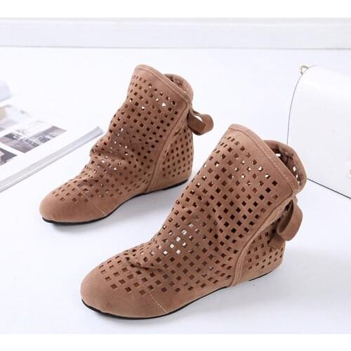 Womens Ankle Boots Black Boots Womens Height Increase Womens Shoes Ladies Casual Solid Shoes
