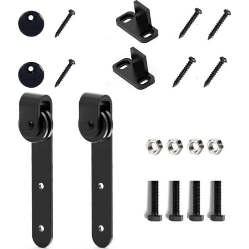 1Set Cabinet Sliding Barn Door Hardware Kit Super Mini Sliding Door Hardware Carbon Steel Top Mount Hanger Track Closet