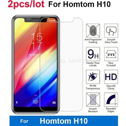2Pcs Glass Cover For HomTom H10 Screen Protector 9H Toughened Smartphone Accessoreies Film For HomTom H10 H 10 Tempered Glass