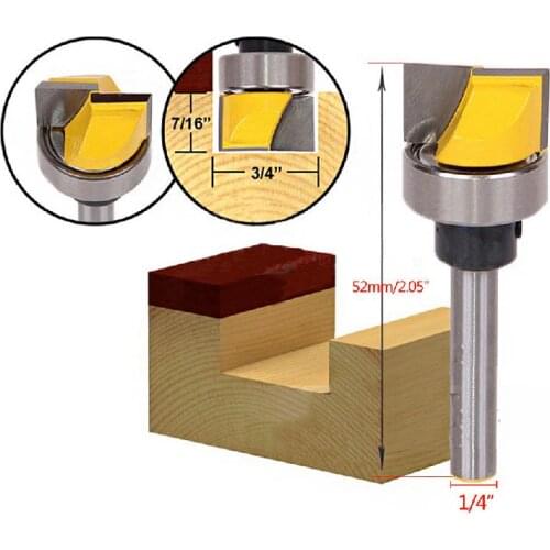 3/4" W X 7/16" H 1/4" Shank Flush Trim Hinge Mortise Template Router Mills Bit