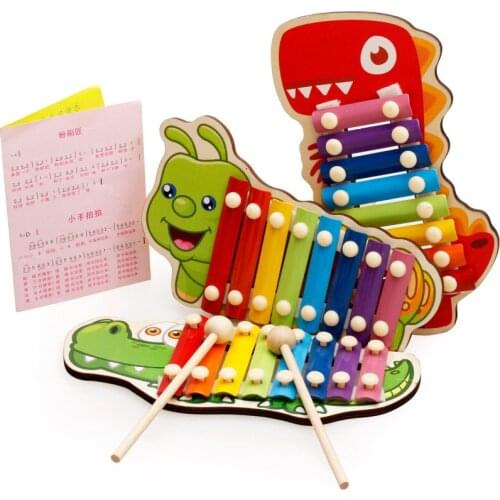 8-Musical Note Wooden Toys Teaching Early Aid Educational Development Child Wisdom Musical Instrument Baby Toys Present M13