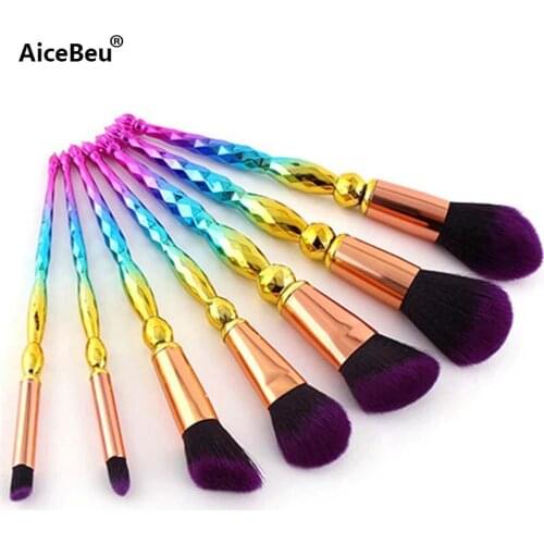AiceBeu 7pcs/set Gradient Diamond Tower Makeup Brush Professional Makeup Brush Set Good Quality Make Up Brushes Tool