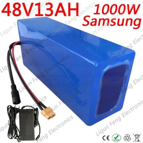 48V 1000W Battery Pack 48V 10AH 13AH 15AH Electric Bike Battery 48V 13AH lithium Battery Use Samsung Cell With 54.6V 2A Charger
