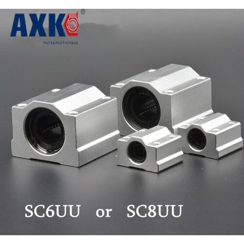 AXK 4pcs Sc6uu Scs6uu Sc8uu Scs8uu Linear Ball Bearings For Xyz Rail Shaft 3d Printer Part Aluminium Alloy Pulley Wheel Parts