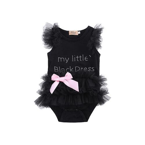 Baby Letter Print Bodysuit Baby Girls Clothes Lace Ruffles Sleeve Bodysuit Jumpsuit Outfits One-pieces