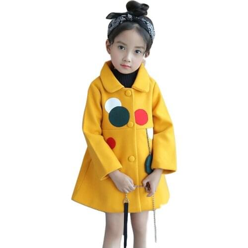 2019 Girls Long Jackets Wool Fashion Kids Trench Coats Thick Warm Cotton Children Outerwear Autumn Big Girls Windbreakers
