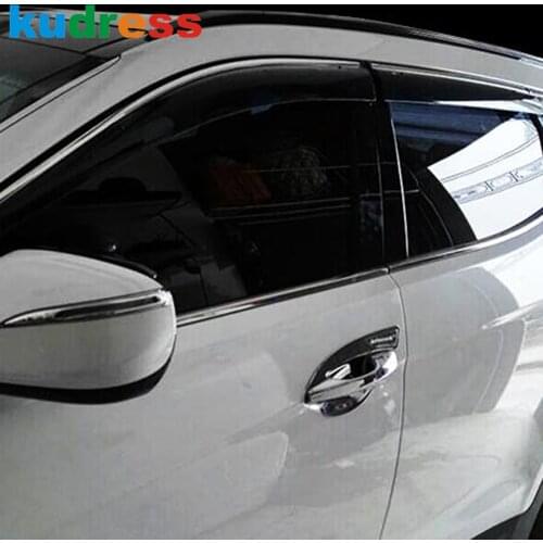 For Hyundai Santa Fe 2013 2014 2015 2016 Window Deflectors Wind Deflector Sun Guard Rain Vent Visor Cover Trim Car Accessories