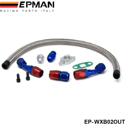 TURBO OIL DRAIN RETURN LINE KIT+10AN FITTING FOR TURBOCHARGER T3/T4 GT45 T04 EP-WXB02OUT