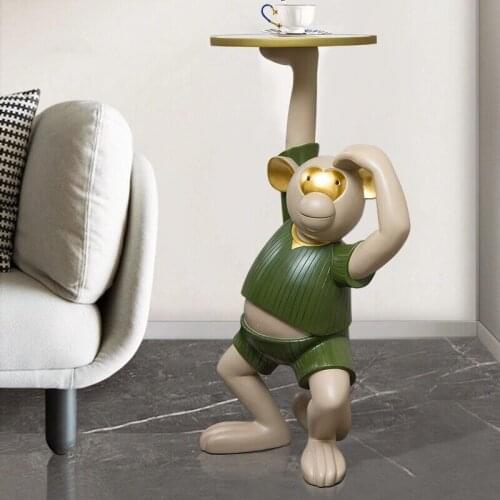 Home Decor Floor Decoration Of Living Room Figurines For Interior Pure Manual Monkey Resin Tray Multifunctional Storage Storage