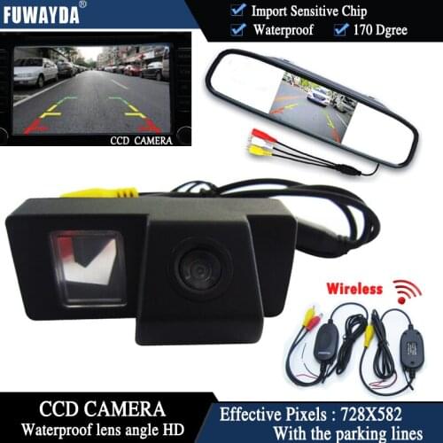 FUWAYDA Wireless CCD Chip Car RearView Camera for TOYOTA LAND CRUISER 200 LC200/Toyota REIZ 2009+4.3Inch rearview Mirror Monitor