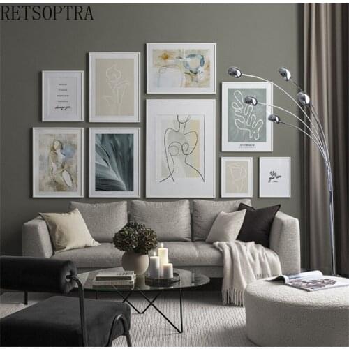 Abstract Hand Sketch Line Women Tree Boho Beige Wall Art Canvas Print Painting Picture Fashion Poster for Living Room Home Decor
