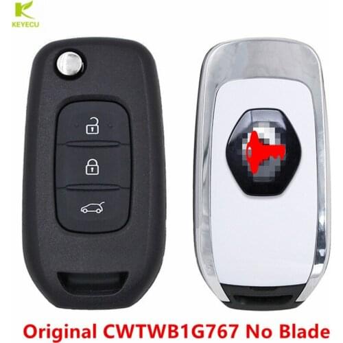 KEYECU Original Remote Flip Car Key 433MHZ 4A CHIP for Renault Kadjar Captur Symbol Megane III 2013 -2017 CWTWB1G767 No Blade