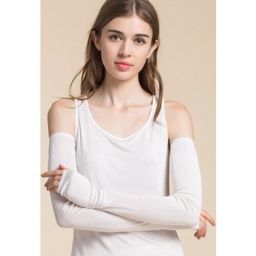 Summer Arm Silk Ice Sleeves Women Men Compression Sleeve Armwarmer UV Sun Protection Long Fingerless Running Golf Long