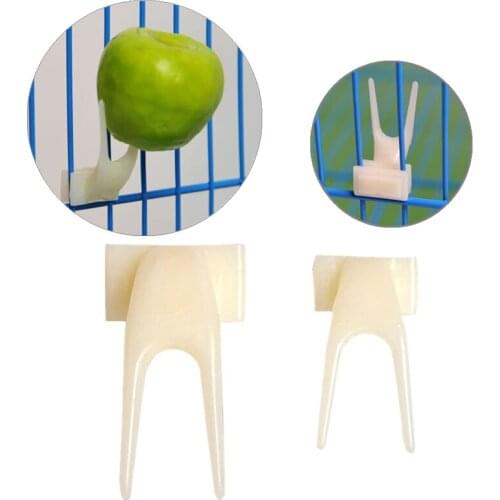 Creative 1PCS White Small Size Bird Feeder Fruit Fork Pet Parrot Set Install Cage Accessories Supplies Convenient Pet Device