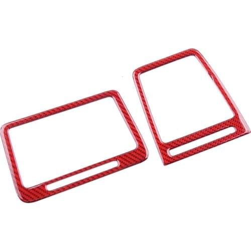 2Pcs Carbon Fiber Red Car Dashboard Air Vent Outlet Cover Trim Fit for Dodge Challenger 2008 2009 2010 2011 2012 2013 2014 LHD