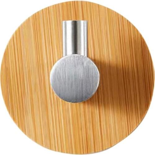 Adhesive Bamboo Metal Hook Wall Clothes Key Hanger Heavy Duty Wall Hooks Hanger Towel Holder Hanging Hanger For Home Kitchen