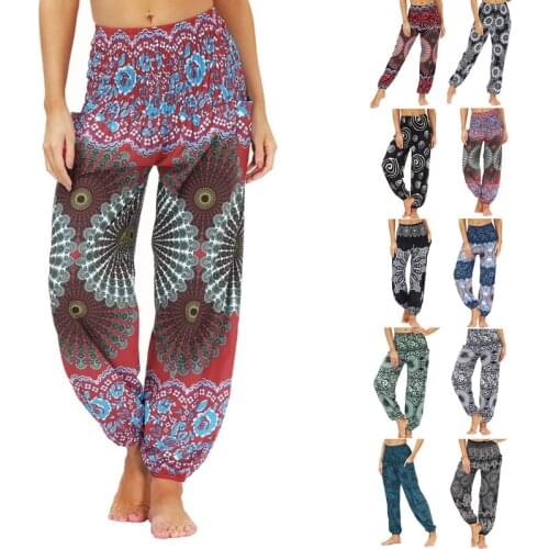 Fashion Bohemian Loose Pant Men Women Casual Hippy Trousers Baggy Aladdin Harem Pant Print Casual Fashion Jumpsuit Pants 2021