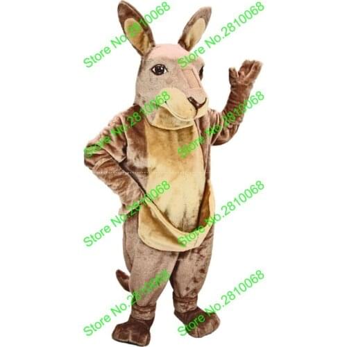 Can be washed with water High quality EVA Material Helmet Ultra soft velvet fabric Kanga Kangaroo Mascot Costumes Unisex 176