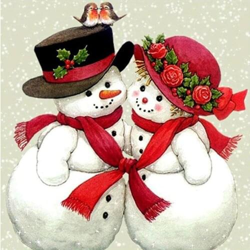 5D DIY Christmas Snowman Partial Boy And Girl Diamond Painting Full Drill Embroidery Cross Stitch Mosaic Crafts Home Decor Gift