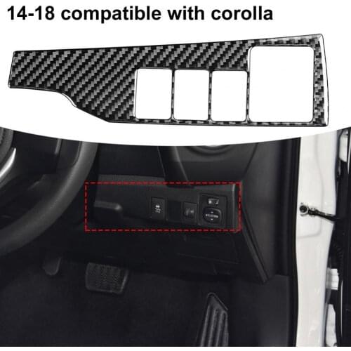Frame Sticker Anti-scratch Self-adhesive Carbon Fiber Headlamp Switch Panel Sticker for Toyota Corolla 2014-2018 Right Drive