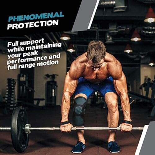 1PC Knee Pads Supports Brace Basketball Fitness Meniscus Patella Protection Kneepads Sports Safety Knee Sleeve