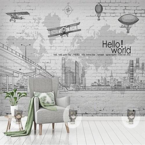 Milofi custom 3D wallpaper mural simple sketch city map background wall decoration painting living room bedroom wallpaper