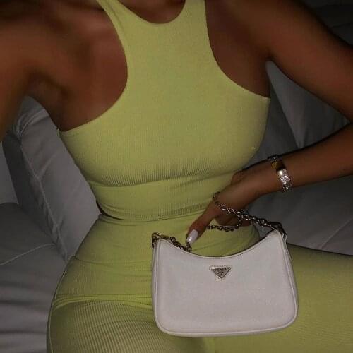 2021 New Women Summer Sleeveless Sport Sets High Waist Sports Suit trendy Solid Fitness Clothing Sexy Tight Gym Running Clothes