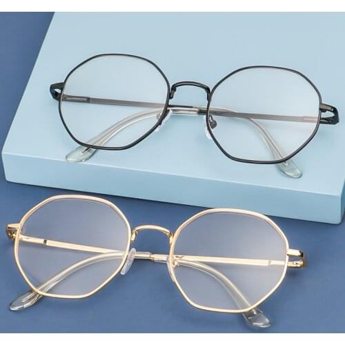 Ultralight Metal Myopia Glasses Retro Octagonal Frame Eyeglasses Short Sight Glasses High-definition Flat Mirror Eyewear 0~-4.0
