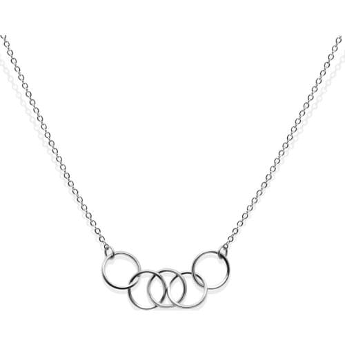 Five Circle Necklace 50th Birthday Gift For Women 5 Sisters Necklaces Five Best Friend Gift For Bridesmaids 5th Anniversary Gift