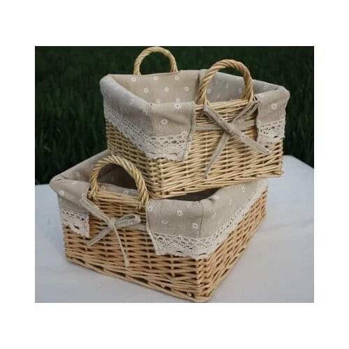 Rattan Wicker Storage Basket Large With Handle Storage Basket Storage Basket Weaving Home