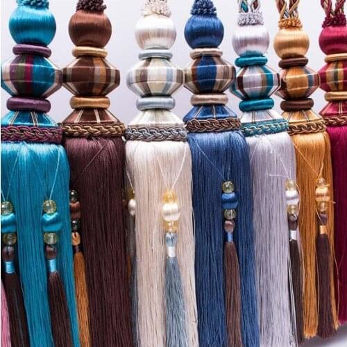 2Pcs New Curtain Tieback Hanging Belts Rope Curtain Holdback Buckles Brush Clasp Clips Curtain Home Decoration Accessories