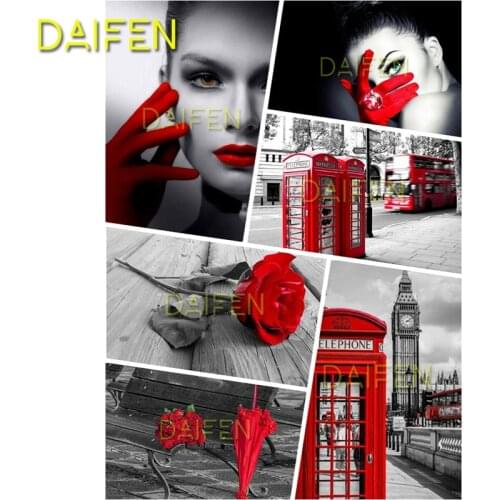 Full Square Diamond embroidery Cross stitch red and black and gray and white 5D DIY Diamond painting Full Round Diamond mosaic