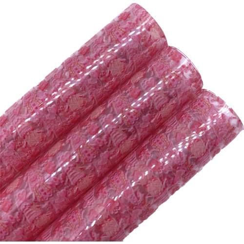 Christmas Santa Cluas Printed Jelly Leather Transparent See Through TPU Printed Sheets For Bows Earrings DIY T580A