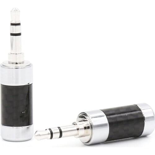 Rhodium Plated Carbon Fiber Straight 3.5mm Stereo Mini Plug Earphone Connector