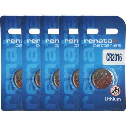 Renata New 5pcs CR2016 3V Battery Lithium Button Batteries For Remote control Cumputer