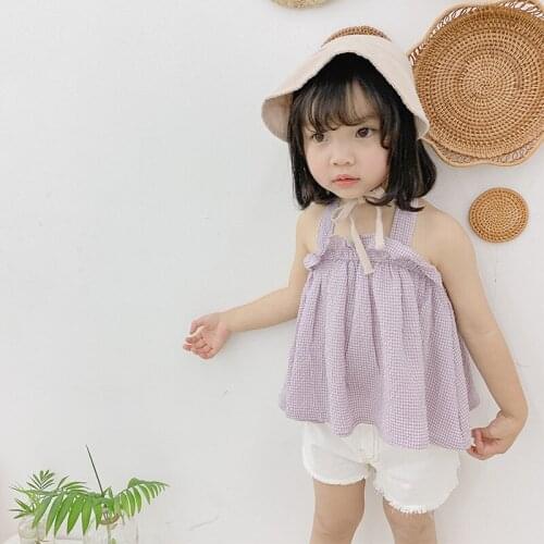Princess Girls Strap Shirt 2019 New Summer Baby Girl Clothes Korean Childrens Lovely Suspender Shirt Tops Baby Vest Blouse 2-7Y