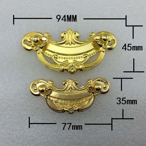 Box Handle Knobs Tracery Basket,Bat Chest Coin Handle,Bronze Tone,Furniture Hardware,Gold Color,4Sets