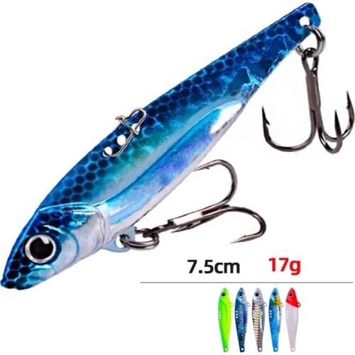 Fishing Tackle Sinking Vibration Baits Artificial Laser Metal VIB Long-Range Balancer Spoon Spinner Fishing Lure Treble Hook