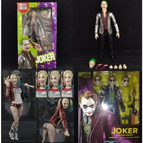 SHF Joker Action Quinn Figure Heath Ledger The Dark Knight Collectible Toys Christmas Gift 15cm