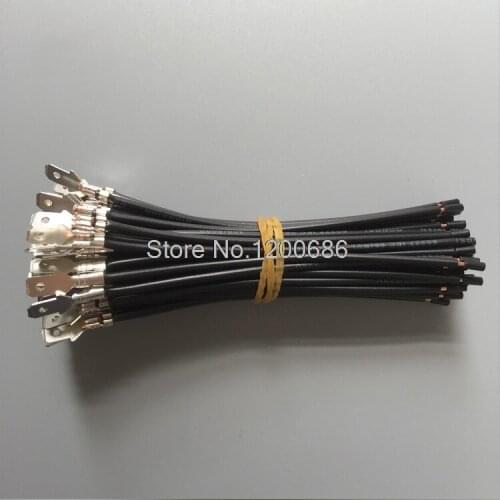 10CM plugs 2.8mm spade terminals plugs male connection cable 50 piece black 0.5MM2 wire