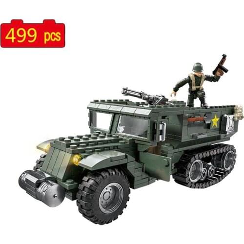 Military Series World War II Sd kfz250 Half-Track Armored Vehicle SWAT Building Blocks Bricks Toys Gifts