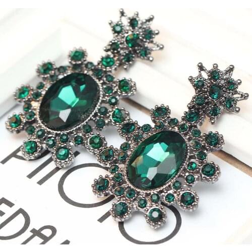 YaYi Jewelry Fashion Multi Glass Crystal Rhinestone Dangle Women Ancient Gold Color Wear Ear Band Long Tassel Earrings