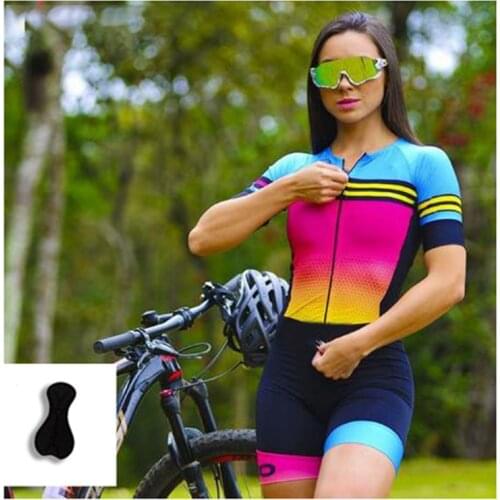 Womens Triathlon Professional motocross Clothing Skinsuit Sets Female Clothing With Free Shipping Lycra Elastic Tights mtb