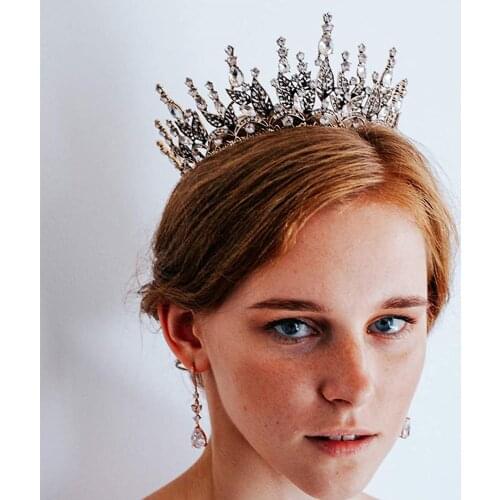 New Vintage Baroque Tiaras and Crowns Bling Crystal Rhinestone Headbands for Women Girls Bride Noiva Wedding Diadem FORSEVEN