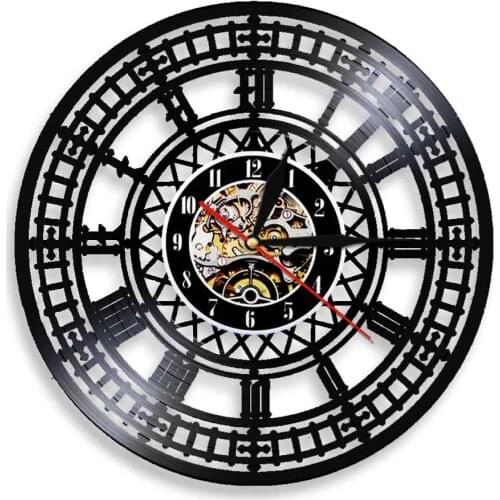 Big Ben Vinyl Clock London Westminster Wall Clock Modern Wall Art 3D Wall Clock London Gramophone Record Clock
