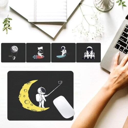 25x21cm Gaming Mouse Pad Astronaut Cartoon Computer Mouse-pad Anti-slip Gamer Mouse Pad PU Leather Laptop Mouse Pad Mouse Mat
