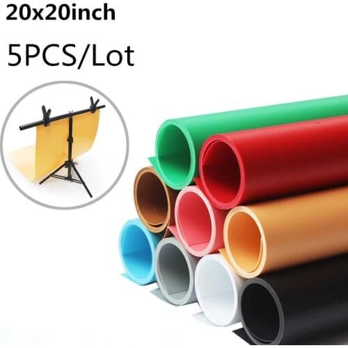 5pcs/lot 20inch PVC Backdrop Anti-wrinkle Waterproof Lighting foto Background for photography