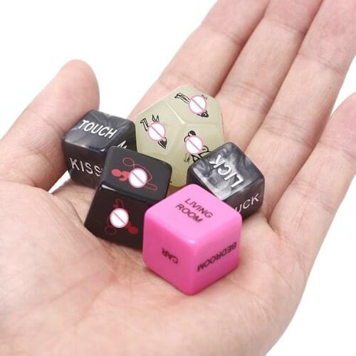 5PCS Sex DiceErotic Craps Sex Glow Dice Love Dices Toys For Adults Sex Toys Noctilucent Couples Dice Game Set